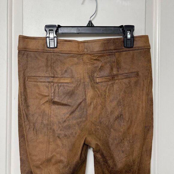Free People Never Let Go Brown Faux Suede Leather Leggings Size 27 - Picture 8 of 12